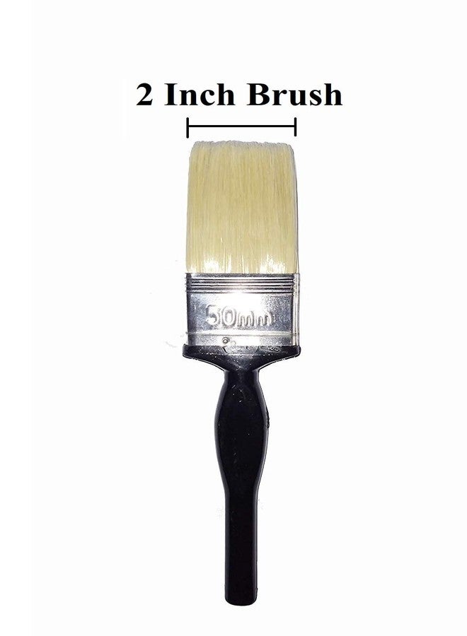 BRUSH HOUSE فرشاة طلاء مسطحة من براش هاوس، مقاس 2 بوصة، مثالية لطلاء الجدران والزيت والقماش والفنون | شعيرات صناعية متينة | فرشاة متعددة الاستخدامات للمنزل والأعمال اليدوية والاستخدام الاحترافي - عبوة من قطعتين - Image 2